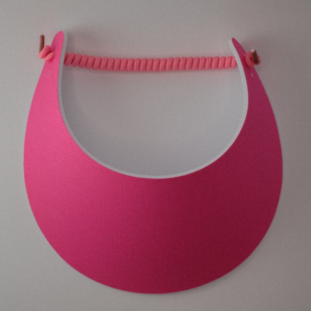 Women Sun Visor Hat, No Pinch Foam, Deep Pink, Pool, Golf, Trip